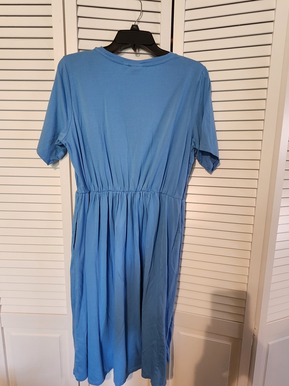 LOGO by Lori Goldstein Sky Blue Short-Sleeve Midi Dress - Picture 2 of 5